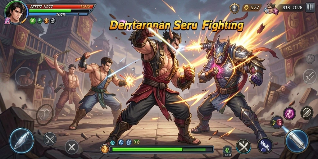 Tangkapan layar persaingan seru dalam game Fighting A7777.