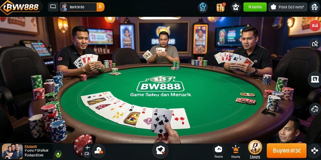 Gameplay Poker yang seru dalam aplikasi BW888.