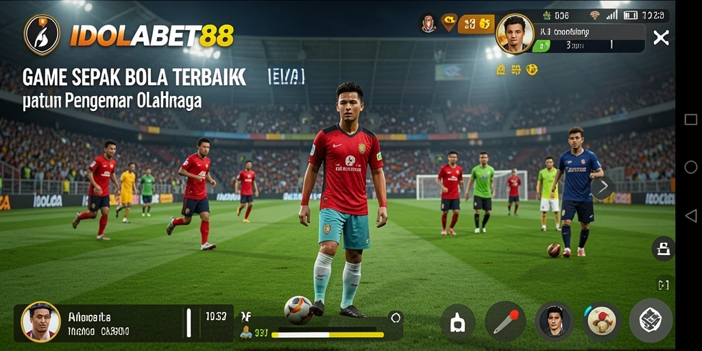 Tampilan gameplay <strong>IDOLABET88</strong> yang menarik dan mendebarkan di lapangan sepak bola.