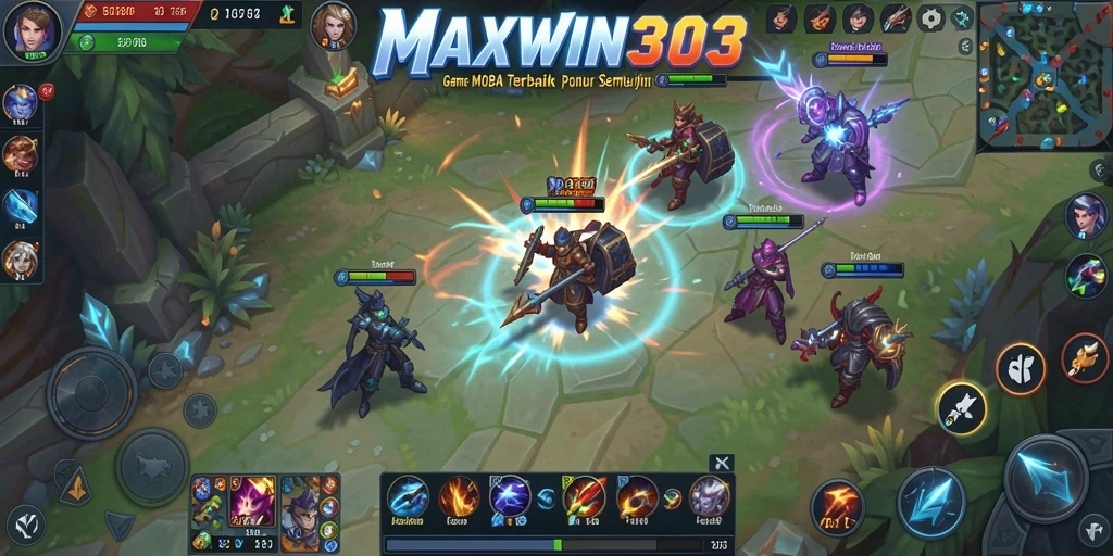 Screenshot gameplay MAXWIN303 dengan pertarungan seru dan karakter menarik.