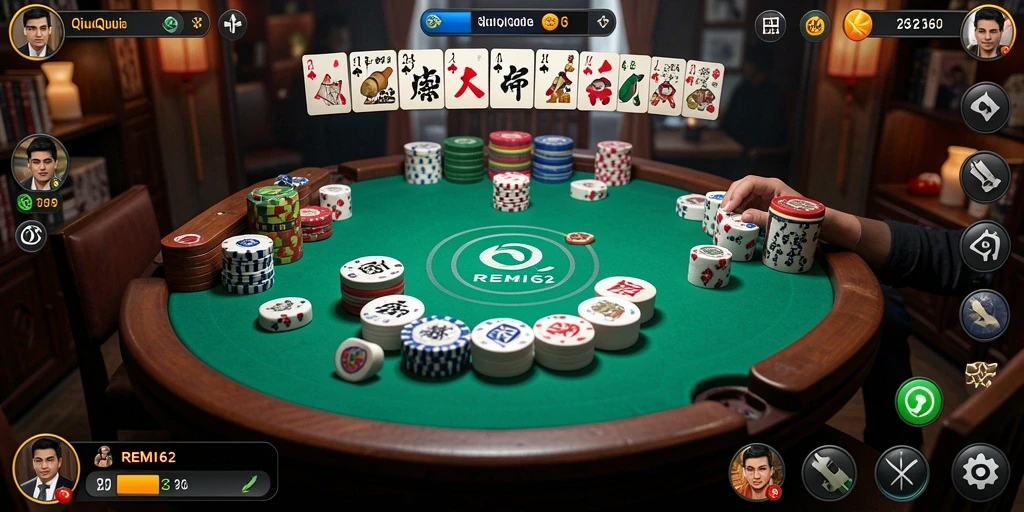 Tampilan gameplay QiuQiu yang mendebarkan di REMI62.