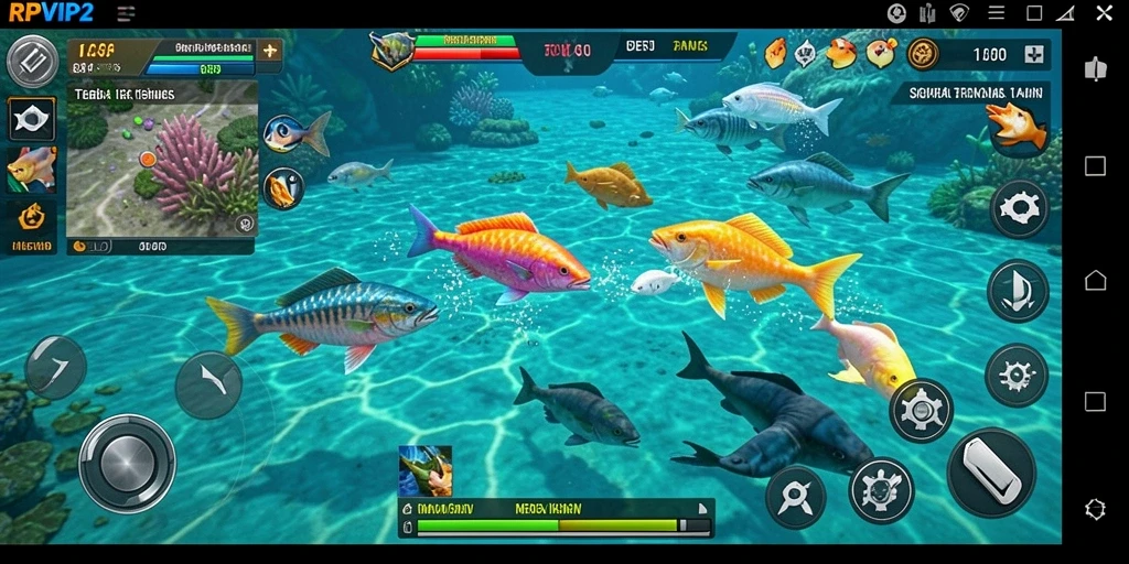 Tampilan gameplay RPVIP2 yang menarik saat menangkap ikan.